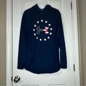 Under Armour Navy Hoodie with Flag Logo